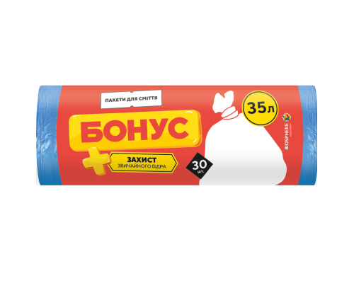 Пакет для мусора Бонус п/е 45*55 см 35 л 30 шт синий Biosphere