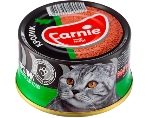 Корм для взрослых котов Паштет мясной с кроликом 90 г Carnie