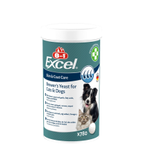 Таблетки для собак і котів Brewers Yeast добавка для догляду за шкірою та шерстю з пивними дріжджами і часником №780 8in1 Excel 