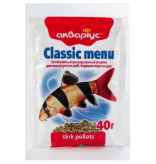Корм для акваріумних риб Classic Menu в гранулах 40 г Акваріус