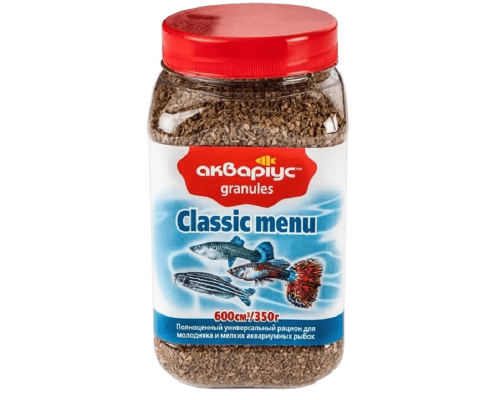 Корм для аквариумных рыб Classic Menu в гранулах 350 г Аквариус