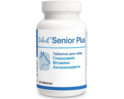Таблетки для пожилых собак Dolvit Senior Plus витаминный комплекс с глюкозамином №90 Dolfos