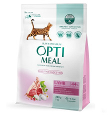 Сухий корм для котів із чутливим травленням Adult Cat Lamb Sensitive з м'ясом ягняти 200 г Optimeal