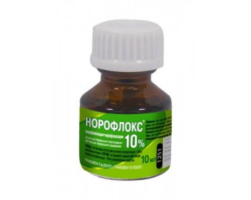 Норофлокс оральный 10% 1 мл для животных №10  O.L.KAR