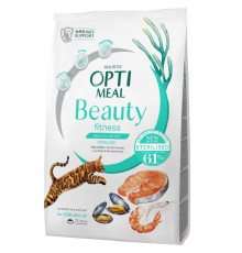 Сухий корм для стерилізованих котів Beauty Fitness Sterilised Healthy Weight для фізичного стану з морепродуктами 4 кг Optimeal