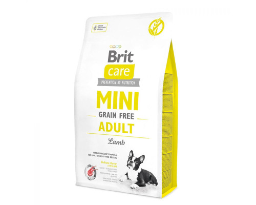 Сухий корм для собак Mini Grain Free Adult Lamb з ягнятком 2 кг Brit Care
