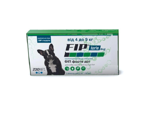 Капли FIP forte для собак 4-9 кг 1 пипетка 1,5 мл Zoovet