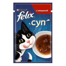 Корм для котів Фелікс суп з яловичиною FELIX Soup 48г