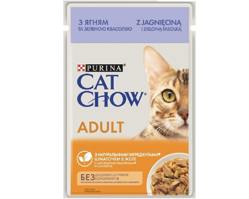 Корм для котів Adult з ягнятком та зеленою квасолею в желе 85 г Purina