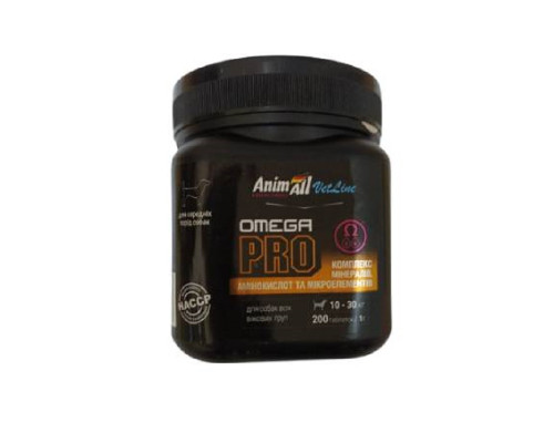 Витаминная добавка VetLine Omega PRO для собак 1г х 200 таб AnimAll