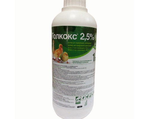 Розчин Толкокс 2,5% для лікування кокцидіозу птиці 1 л O.L.KAR