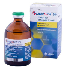 Розчин для ін'єкцій Енроксил 5% для комплексної терапії бактеріальних інфекцій 100 мл KRKA