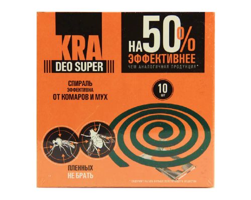 Спирали от комаров и мух 10 шт Kra Deo
