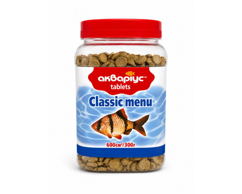 Корм для аквариумных рыб Classic Menu в таблетках 300 г Аквариус