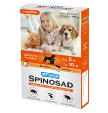 Таблетки для котів і собак 5-10 кг Spinosad протипаразитарний засіб №1 Superium 