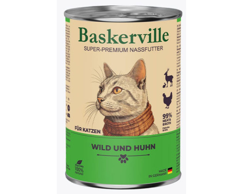 Корм для котів Баскервіль оленина з птицею 400 г Baskerville