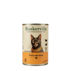 Корм для котів Баскервіль індичка з яловичиною 400 г Baskerville