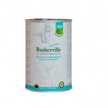 Корм для взрослых  котов Баскервиль Baskerville консерва  оленина, кроликом, кошачья мята 400 г
