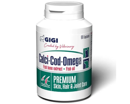 Витамины для собак и котов Calci-Cod-Omega для суставов хрящей костей шерсти и кожи №90 GIGI