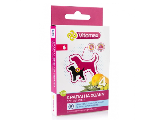 Краплі на холку Vitomax Eco від бліх та кліщів для щенят №4 Vitomax