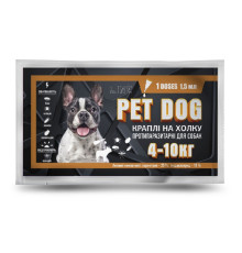 Капли Pet Dog антипаразитарные  для собак весом 4-10 кг 1,5 мл