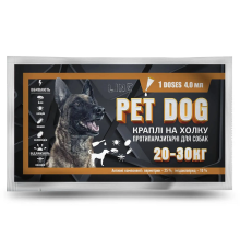 Капли для собак 20-30 кг Pet Dog от блох клещей и власоедов 1 пипетка 4,0 мл Круг