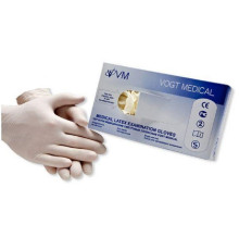 Рукавички латексні нестерильні оглядові припудрені розмір S 50 пар Vogt Medical