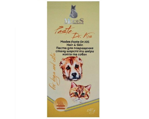 Паста для котов и собак Modes Paste Dr.KIS Hair & Skin для улучшения состояния кожи и шерсти 50 г ModeS срок 11.2026