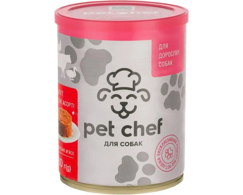 Корм для взрослых собак Pet Chef паштет мясное ассорти 360 г Pet Chef