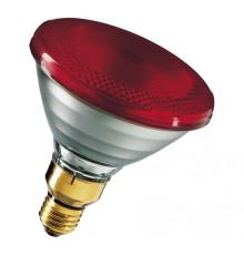 Лампа ІЧ для обігріву тварин 100 W 240 V LuxLight BR38 тверде скло червона 