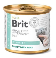 Корм для котів при сечокам'яній хворобі Struvite Cat Cans з індичкою та горохом 200 г Brit