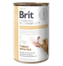 Корм для собак з хворою печінкою Grain Free VetDiets Hepatic Turkey with Peas з індичкою та горохом 400 г Brit 