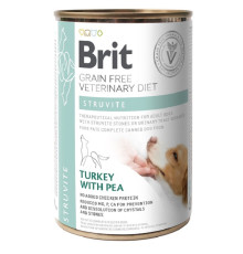 Корм для собак із сечокам'яною хворобою Grain Free VetDiets Struvite Turkey with Pea з індичкою та горохом 400 г Brit 