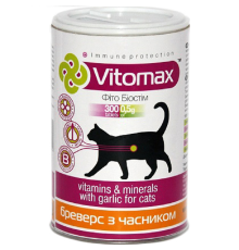 Таблетки для котів Vitomax Фіто Біостім вітамінний комплекс із пивними дріжджами та часником №300 Vitomax