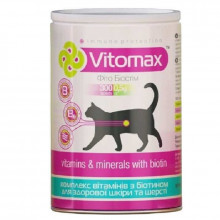 Вітаміни Vitomax для кішок з біотином для блиску вовни 300 таблеток Їжачок 200060
