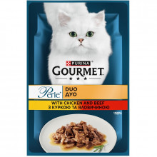 Корм для котів Gourmet Perle Duo з куркою та яловичиною 85 г Purina