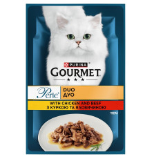 Корм для котів Gourmet Perle Duo з куркою та яловичиною 85 г Purina