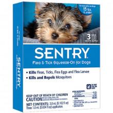 Сентрі краплі для собак до 7 кг від бліх кліщів комарів 1 мл 1 піпетка №3 Sentry США
