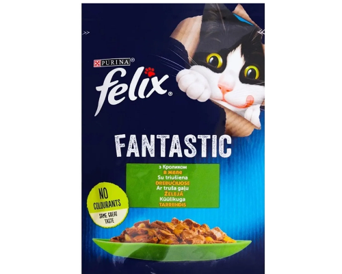 Корм для котов Felix Fantastic с кроликом в желе 85 г Purina