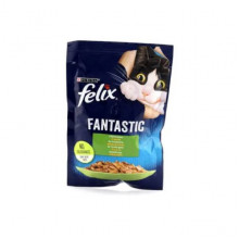 Корм для котов Феликс Фантастик FELIX Fantastic лосось пауч кусочки в желе 85 г