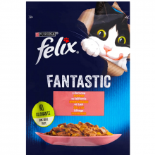 Корм для котів Felix Fantastic з лососем у желе 85 г Purina