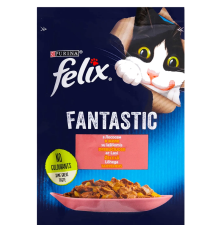 Корм для котів Felix Fantastic з лососем у желе 85 г Purina