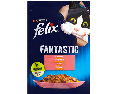 Корм для котів Felix Fantastic з лососем у желе 85 г Purina