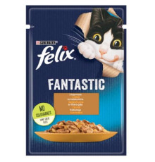 Корм для котів Felix Fantastic шматочки індички в желе 100 г Purina