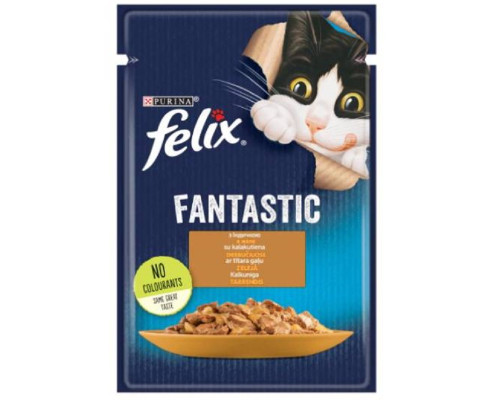 Корм для котів Felix Fantastic шматочки індички в желе 100 г Purina