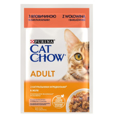 Корм для котів Cat Chow Adult з яловичиною та баклажанами в желе 85 г Purina