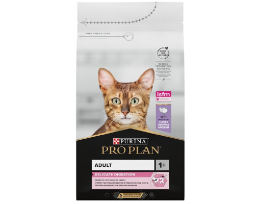 Сухой корм для котов с чувствительным пищеварением Adult Delicate Digestion с индейкой 400 г Purina