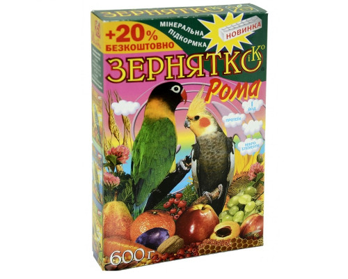 Корм для хвилястих папуг Зернятко Рома 600 г Зернятко Ко