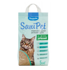 Наповнювач для котячого туалету Sani Pet бентонітовий дрібна гранула 5 кг Природа