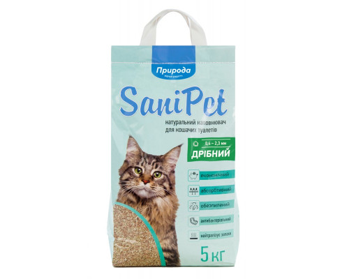 Наполнитель для кошачьего туалета Sani Pet бентонитовый  мелкая гранула 5 кг Природа